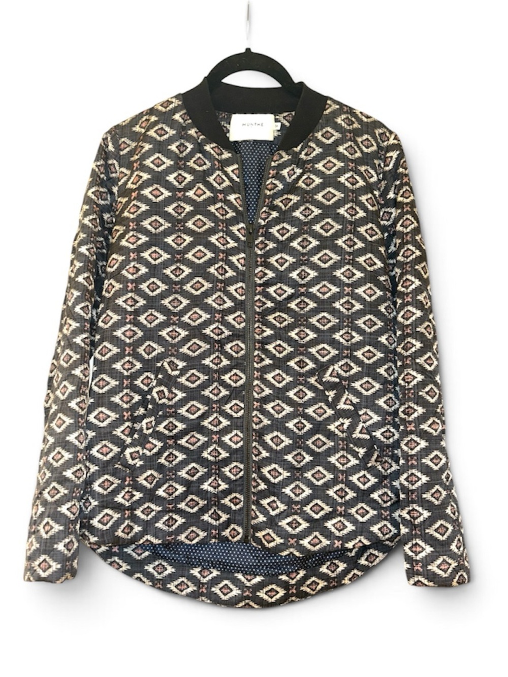 Munthe Geometric Print Bomber Jacket | Size 36